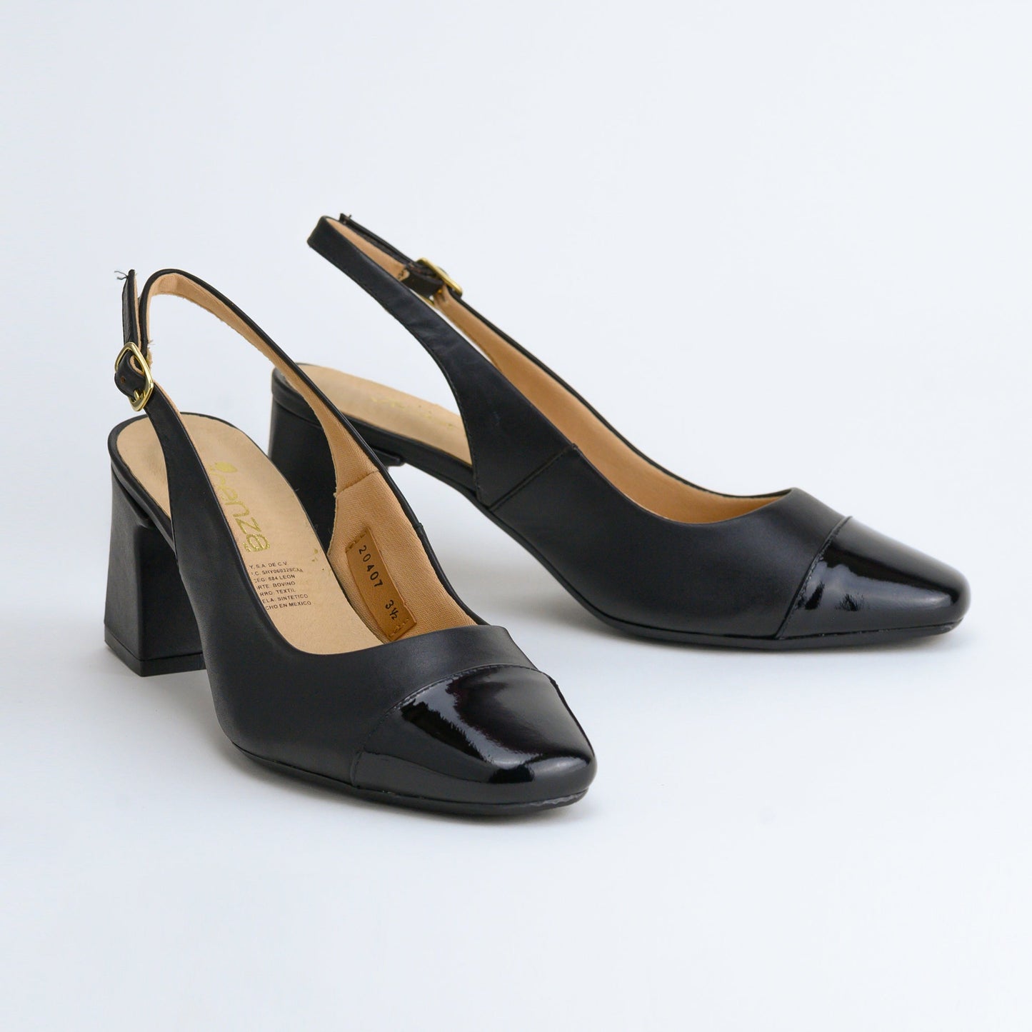 20407 Patent Black Leather