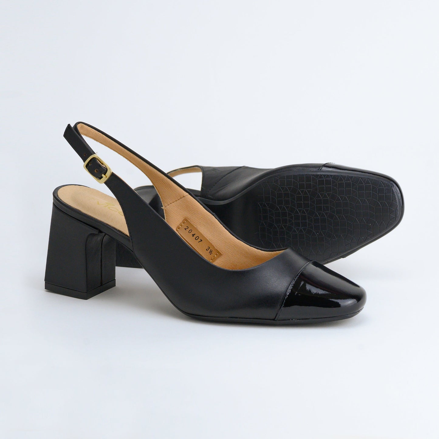 20407 Patent Black Leather