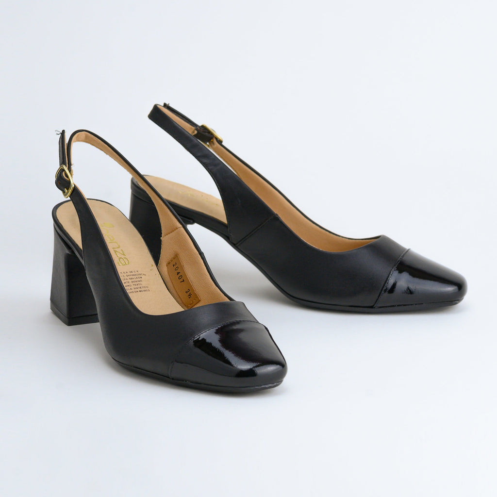 20407 Patent Black Leather