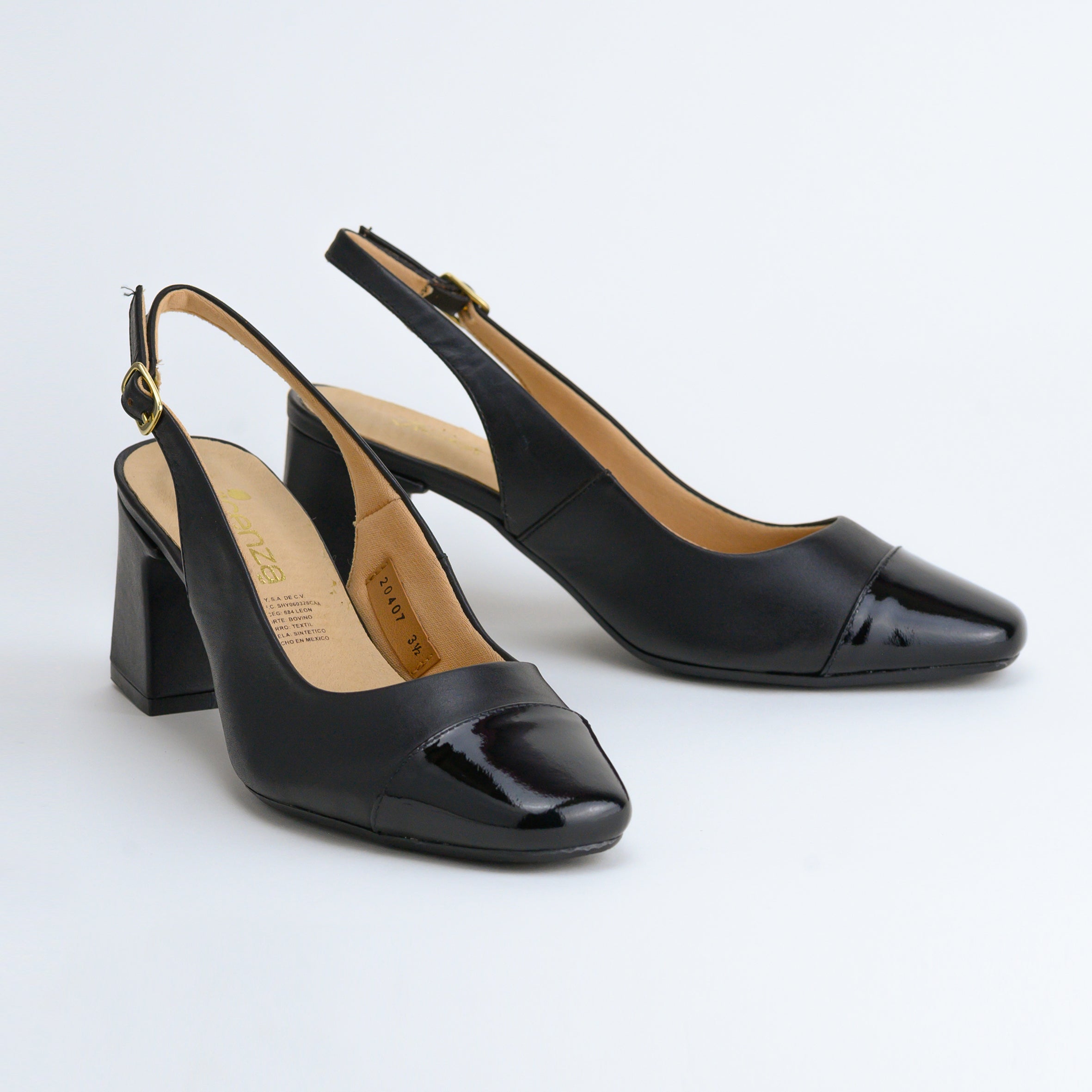 20407 Patent Black Leather