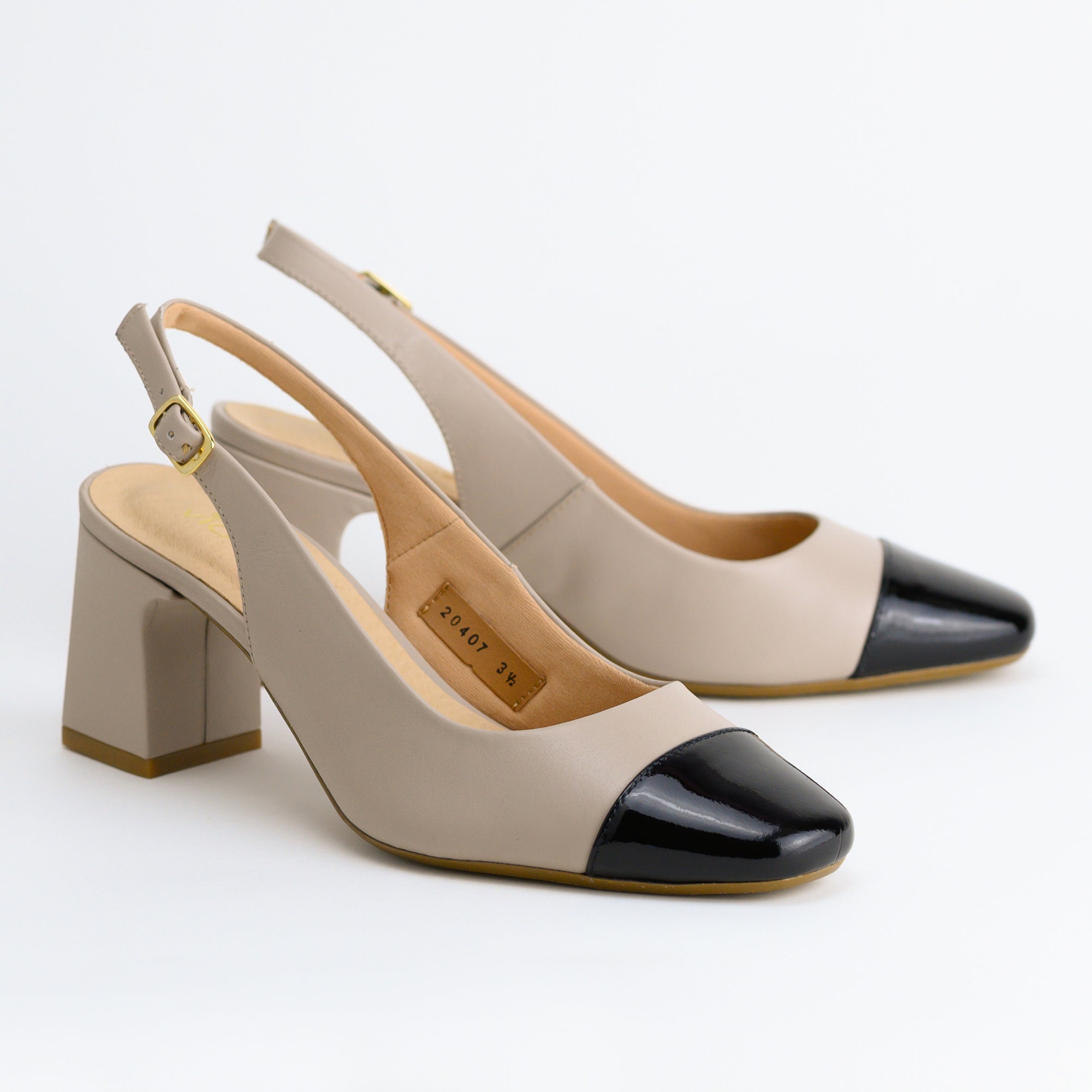 20407 Nude/Black Leather Secondary image