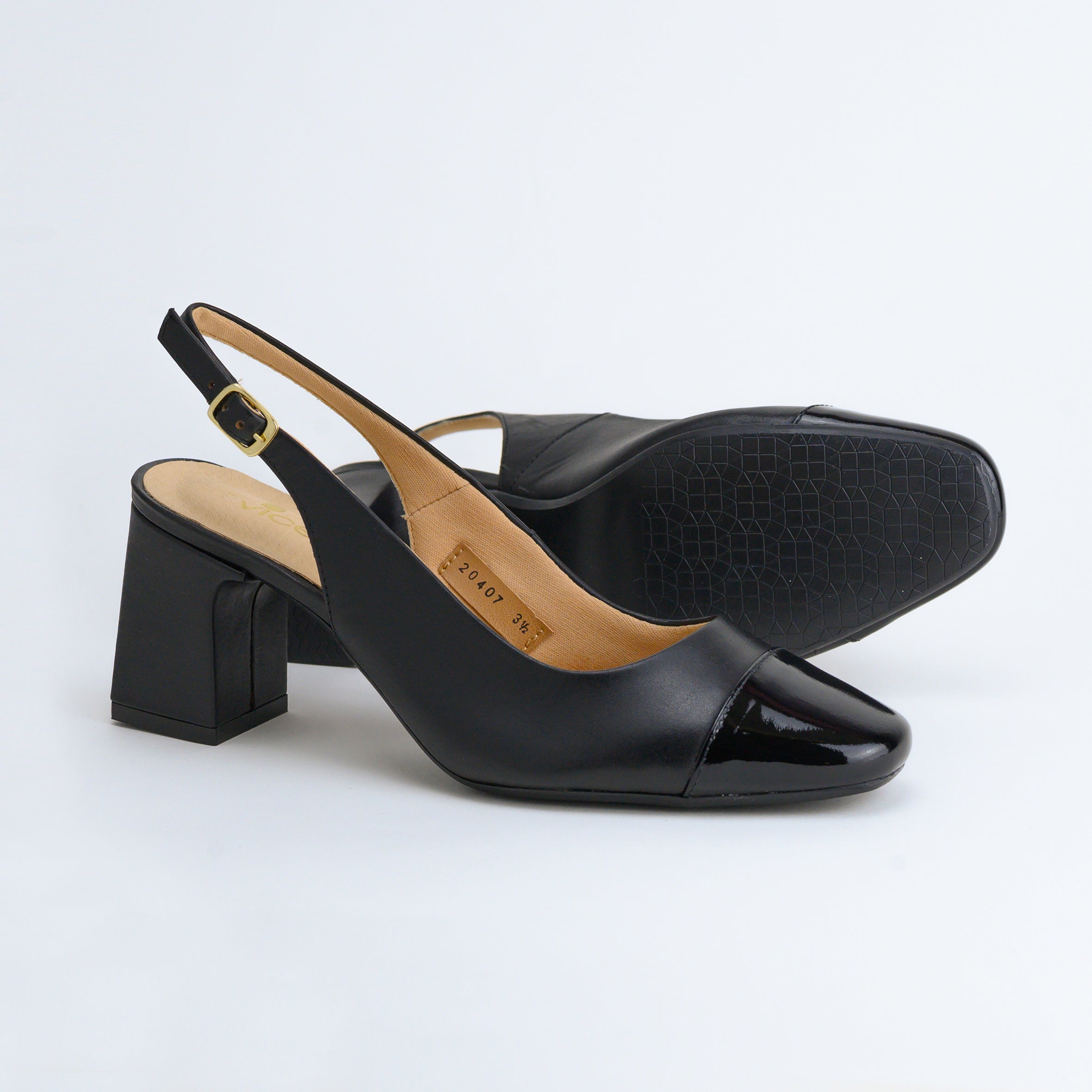 20407 Patent Black Leather